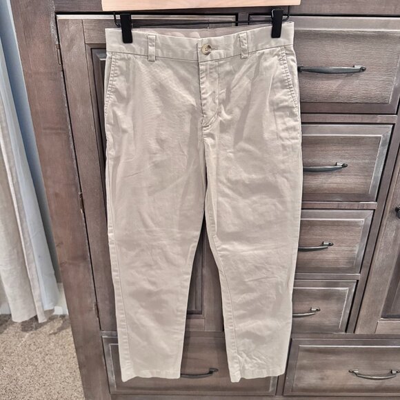 Vineyard Vines Boys Beige Khaki Dress Pants 14 Stretch Adjustable Waist - Picture 1 of 10